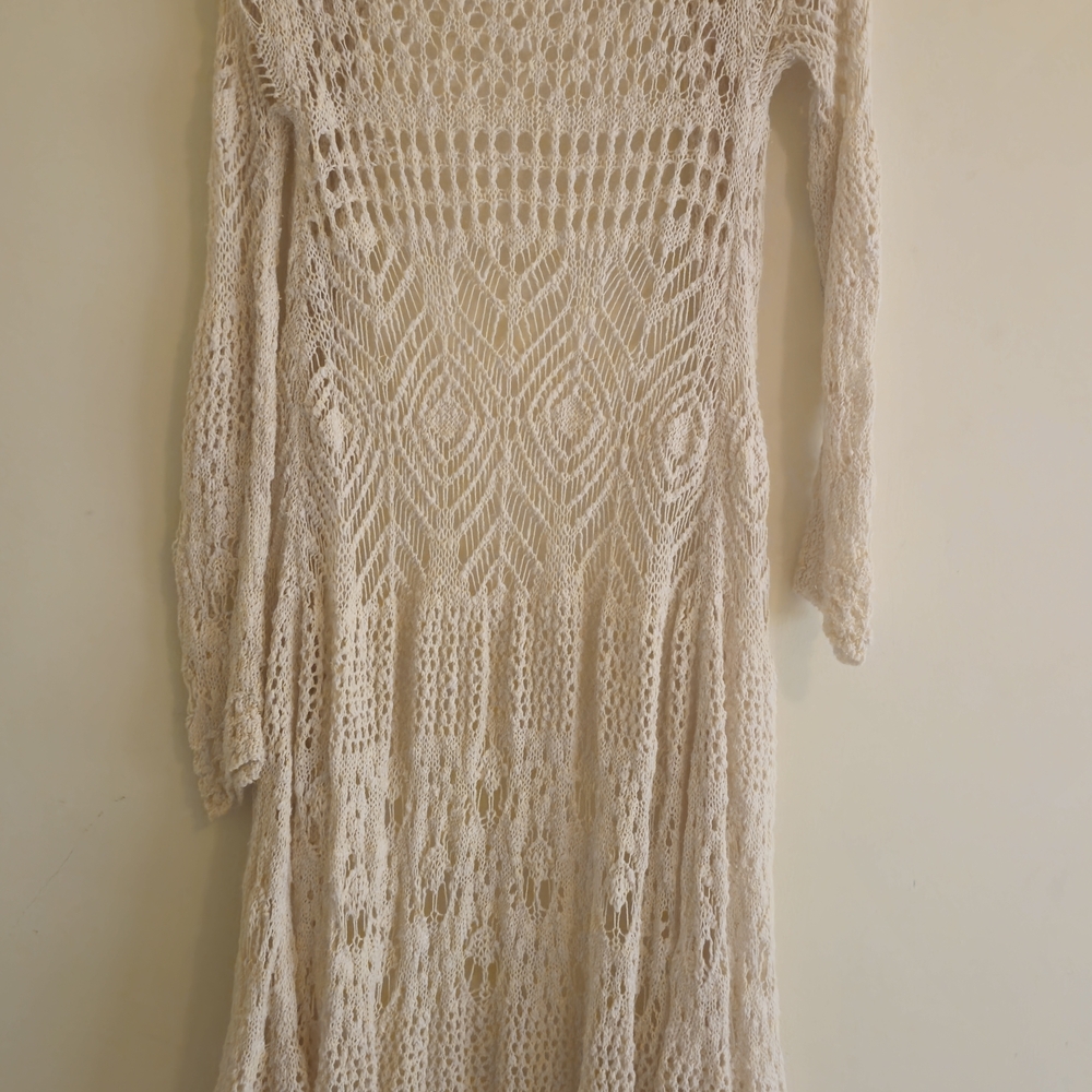 Mossimo Supply Co. Cream Crochet Open-Weave Cardigan - Picture 2 of 4